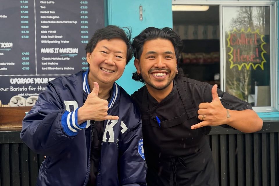 Ken Jeong with a staff member at Jilly & Joe's in Bunratty, County Clare. Image: Jilly & Joe's via Facebook